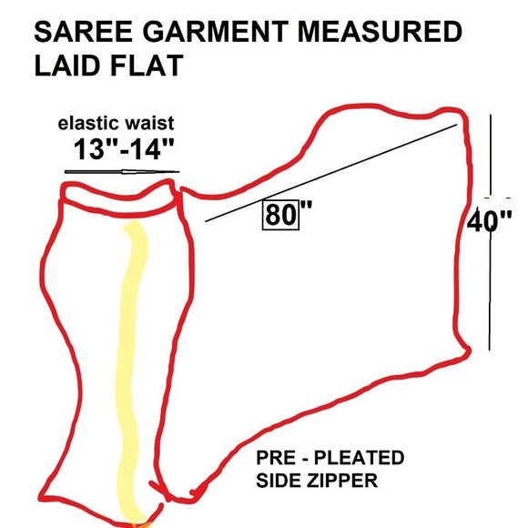 Blue Sequin Sari With Blouse- Ready To Wear Adjustable Elastic Waistband - Picture 7 of 14